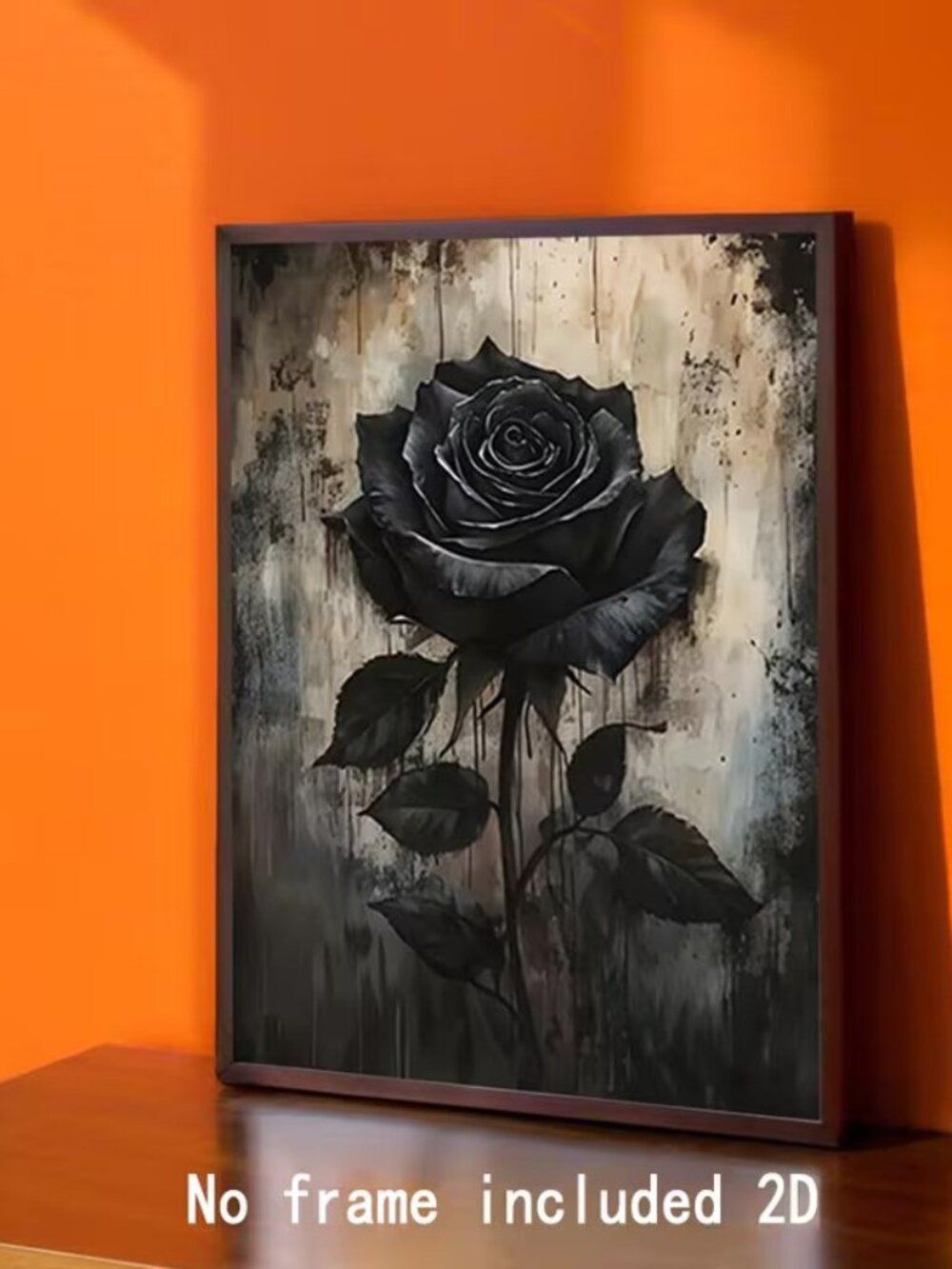8 x 12 Canvas Unframed Flat Poster - Halloween Gothic Black Rose